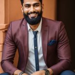 handsome Indian boy with full bearded with looking